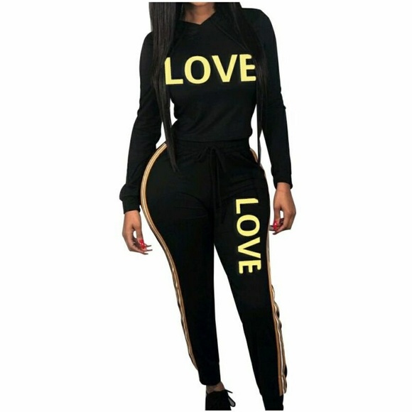 2 pc😍 LOVE Casual Jumpsuit - Picture 1 of 2
